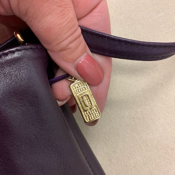 Vintage Jacques Bloumels Purple Leather Bag - Picture 4 of 5